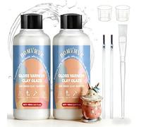 BOMVMVE 200ml Vernis Argile Autodurcissante, Vernis Brillant pour la Peinture en Acrylique, Vernis à l'argile pour Séchage à l'air Libre, Protection Anti-Rayures ( Glaçure Brillante)