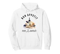 Bon Appetit Mon Amour Pique-Nique Français Gourmet Vin et Fromage Sweat à Capuche