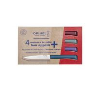 Opinel - Coffret 4 Couteaux de Table Bon Appétit+ Glam - Lame Denture Velours Inox - Manche Confort - Fabrication Française - Bleu Canard, Violet, Sauge, Grenat