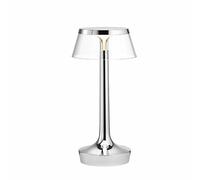 Bon Jour Unplugged Bordlampe Krom Krop Og Transparent Skærm