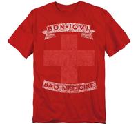 Bon Jovi - "Bad Medicine" T-shirt Homme/Femme Unie TV20671 (4XL) (Rouge)