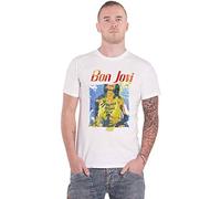 Bon Jovi Unisex Tee: Slippery When Wet Original Cover - 2XLarge - White