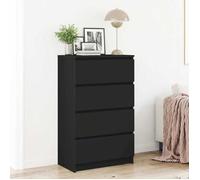 Bon marché - Buffet Armoire à Tiroirs Commode classique, Noir 60x35x98,5 cm,Bois d'ingénierie plds527804