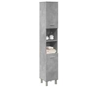 Bon marché - Colonne de bain sur pied - Armoire de salle de bain Gris béton 30x30x179 cm Aggloméré plds500735