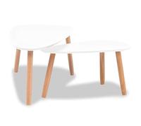 Bon marché * Ensemble de tables basses 2 pcs - SWEETY - Bois de pin massif Blanc FR1066