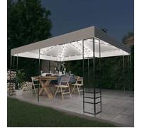 Bon marché *Tonnelle avec Guirlande Lumineuse à LED Blanc 4 x 3 x 2 7 m avec toit ventilé et résistance à l'eau pour Jardin iok64s