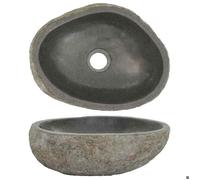 Bon marché - Vasque à Poser/Lave-Mains -Lavabo en pierre de rivière ovale (29-38)x(24-31) cm plds965348