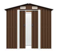""Bon plan"" Abri de stockage pour jardin - JILI HOT - Cabane à outils Marron 204x132x186cm Acier Thome1350910