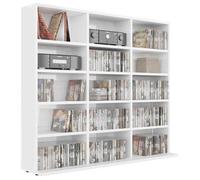 ""Bon plan"" Armoire à CD - meuble Étagère Colonne - JILI HOT - Blanc brillant 102x23x89,5cm - Bois d’ingénierie - Pour salon/bureau