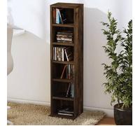 ""Bon plan"" Armoire à CD - meuble Étagère Colonne - JILI HOT - Chêne fumé 21x20x88cm - Bois d'ingénierie - Pour salon/bureau