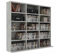 ""Bon plan"" Armoire à CD - meuble Étagère Colonne - JILI HOT - Gris béton 102x23x89,5cm - Bois d’ingénierie - Pour salon/bureau