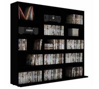 ""Bon plan"" Armoire à CD - meuble Étagère Colonne - JILI HOT - Noir 102x23x89,5cm Aggloméré - Pour salon/bureau Thome7245388