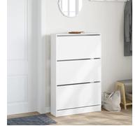 ""Bon plan"" Armoire à chaussures - JILI HOT - Grande Capacité - blanc 80x21x125,5cm - Bois d'ingénierie - pour Entrée/Couloir