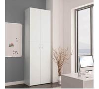 ""Bon plan"" Armoire de bureau Buffet haut - JILI HOT - meuble de rangement Blanc 60 x 32 x 190cm - Bois d'ingénierie Thome1302260