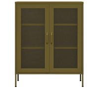 ""Bon plan"" Armoire de rangement - JILI HOT - Étagère de chambre Vert olive 80x35x101 5cm Acier Thome4336639