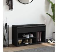 ""Bon plan"" Banc à chaussures - JILI HOT - Armoire de rangement - noir 82x32x45,5cm - Bois d'ingénierie Pour Entrée/Couloir