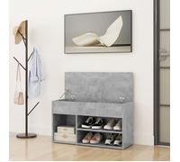""Bon plan"" Banc à chaussures - JILI HOT - Grande Capacité - Gris béton 80x30x45cm - Bois d'ingénierie - pour Entrée/Couloir