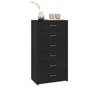 ""Bon plan"" Buffet bahut vaisselier - JILI HOT - Buffet avec 6 tiroirs - Noir 50x34x96cm - Bois d'ingénierie - commode Salon/Cuisine