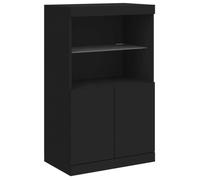 ""Bon plan"" Buffet bahut vaisselier - JILI HOT - Buffet avec lumières LED - noir 60,5x37x100cm - commode Salon/Cuisine Thome1784496