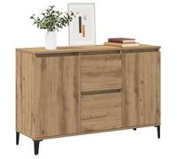 ""Bon plan"" Buffet bahut vaisselier - JILI HOT - Buffet chêne artisanal 102x35x70cm - Bois d'ingénierie - commode Salon/Cuisine