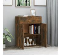 ""Bon plan"" Buffet bahut vaisselier - JILI HOT - Buffet Chêne fumé 60x30x75cm - Bois d'ingénierie - commode Salon/Cuisine