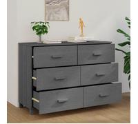 ""Bon plan"" Buffet bahut vaisselier - JILI HOT - Buffet HAMAR Gris foncé 113x40x80cm - Bois massif de pin - commode Salon/Cuisine