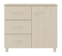 ""Bon plan"" Buffet bahut vaisselier - JILI HOT - Buffet HAMAR Marron miel 90x40x80cm - Bois massif de pin - commode Salon/Cuisine