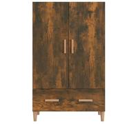 ""Bon plan"" Buffet bahut vaisselier - JILI HOT - Buffet haut Chêne fumé 70x31x115cm - Bois d'ingénierie - commode Salon/Cuisine