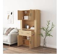 ""Bon plan"" Buffet bahut vaisselier - JILI HOT - Buffet haut Chêne sonoma - Bois d'ingénierie - commode Salon/Cuisine Thome7362833