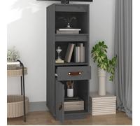 ""Bon plan"" Buffet bahut vaisselier - JILI HOT - Buffet haut Gris 34x40x108,5cm - Bois massif de pin - commode Salon/Cuisine