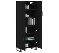 ""Bon plan"" Buffet bahut vaisselier - JILI HOT - Buffet haut Noir 69,5x34x180cm - Bois d'ingénierie - commode Salon/Cuisine