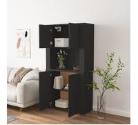 ""Bon plan"" Buffet bahut vaisselier - JILI HOT - Buffet haut Noir - Bois d'ingénierie - commode Salon/Cuisine Thome8165705