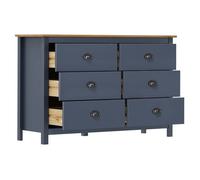 ""Bon plan"" Buffet bahut vaisselier - JILI HOT - Buffet Hill Gris 125x40x80cm - Bois de pin solide - commode Salon/Cuisine