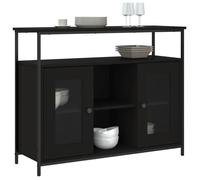 ""Bon plan"" Buffet bahut vaisselier - JILI HOT - Buffet noir 100x35x80cm - Bois d'ingénierie - commode Salon/Cuisine Thome9022085