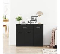 ""Bon plan"" Buffet bahut vaisselier - JILI HOT - Buffet Noir 88x30x70cm - Bois d'ingénierie - commode Salon/Cuisine Thome3941719