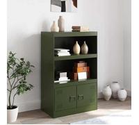 ""Bon plan"" Buffet bahut vaisselier - JILI HOT - Buffet vert olive 67x39x107cm acier - commode Salon/Cuisine Thome5474158