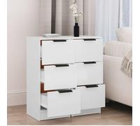 ""Bon plan"" Buffet bahut vaisselier - JILI HOT - Buffets - 2 pcs - blanc 30x30x70cm - Bois d'ingénierie - commode Salon/Cuisine