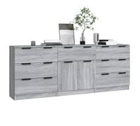 ""Bon plan"" Buffet bahut vaisselier - JILI HOT - Buffets - 3 pcs - Sonoma gris - Bois d'ingénierie - commode Salon/Cuisine