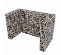 ""Bon plan"" Cadre à gabion de poubelle - JILI HOT - Meuble Cache-Poubelle double Acier 180 x 100 x 120cm - Pour jardin Thome1123067