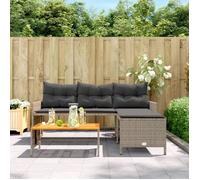 ""Bon plan"" Canapé de jardin - JILI HOT - Canapé fixe/sofa Balcon avec table et coussins en forme de L gris Thome7391731