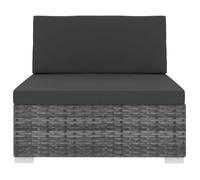 ""Bon plan"" Canapé fixe/sofa Balcon - JILI HOT - Siège central sectionnel 1 pc et coussins - Résine tressée Gris - Pour Jardin
