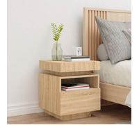 ""Bon plan"" Chevet/Meuble de Rangement - JILI HOT - Armoire de chevet avec lumières LED chêne sonoma 40x39x48,5cm - Pour Chambre
