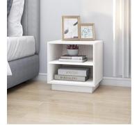 ""Bon plan"" Chevet/Meuble de Rangement - JILI HOT - Table de chevet Blanc 40x34x40cm - Bois de pin solide - Pour Chambre