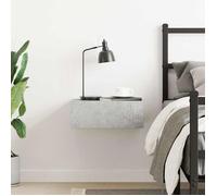 ""Bon plan"" Chevet/Meuble de Rangement - JILI HOT - Table de chevet flottante Gris béton - Bois d'ingénierie - Pour Chambre