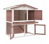 ""Bon plan"" Clapier Lapins Petit enclos - JILI HOT - Clapier d'extérieur - 3 portes - Marron Bois - Pour Jardin Thome8650182