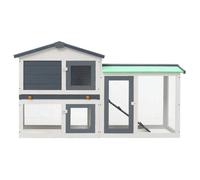 ""Bon plan"" Clapier Lapins Petit enclos - JILI HOT - Clapier large d'extérieur - Gris et blanc 145x45x84cm Bois - Pour Jardin