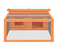 ""Bon plan"" Clapier Lapins Petit enclos - JILI HOT - Clapier marron 117,5x97x47,5cm - - Bois de pin massif - Pour Jardin