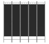 ""Bon plan"" Cloison de séparation - JILI HOT - Paravent d'intimité pliable - 5 panneaux Noir 200x200cm Tissu - pour bureau/chambre