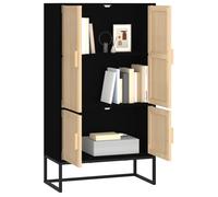 ""Bon plan"" Commode/Buffet Salon - JILI HOT - Buffet haut noir 70x35x125cm - Bois d'ingénierie Thome7638273
