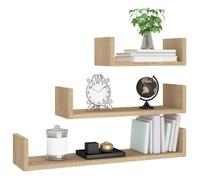 ""Bon plan"" Console au Mur - JILI HOT - Étagères murales - 3 pcs - Chêne sonoma - Bois d'ingénierie - Pour salon/chambre